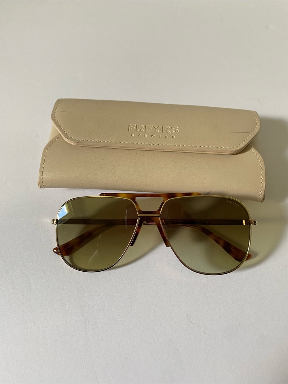 Freyrs Eyewear Brown Tortoiseshell Aviator Sunglasses Logan